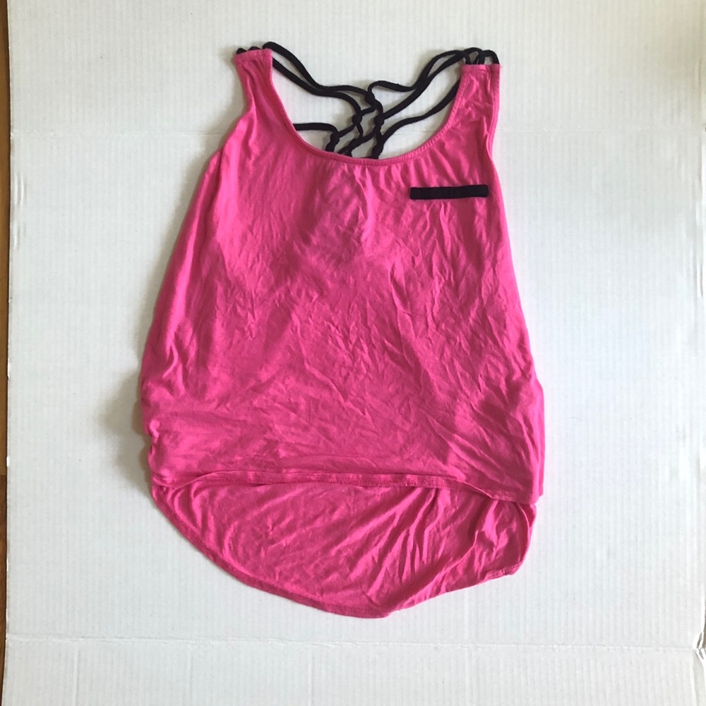 Pink Tank with Black Straps